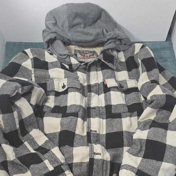 Levi's Other - Levi's Mens Plaid Sherpa Lined Hooded Shirt Jacket